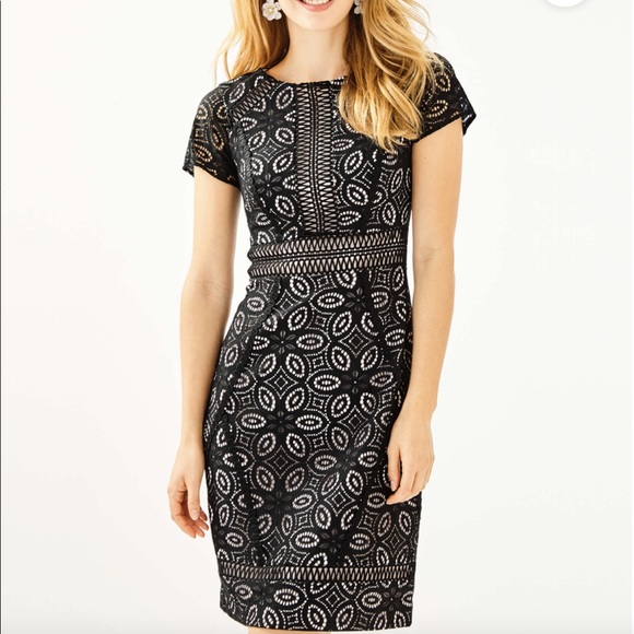 NWT Lilly Pulitzer Suzanne Shift Lace Dress in Onyx Black - Picture 1 of 7